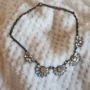 Lovely oiled bronze and chrystal colored necklace
